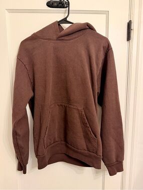 Los Angeles Apparel Brown Hoodie - Garment Dye 14oz. Heavy Fleece Sweatshirt